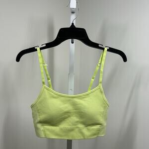 Offline By Aerie Seamless Ribbed Sports Bra Adj Straps Padded Lime Green Size M